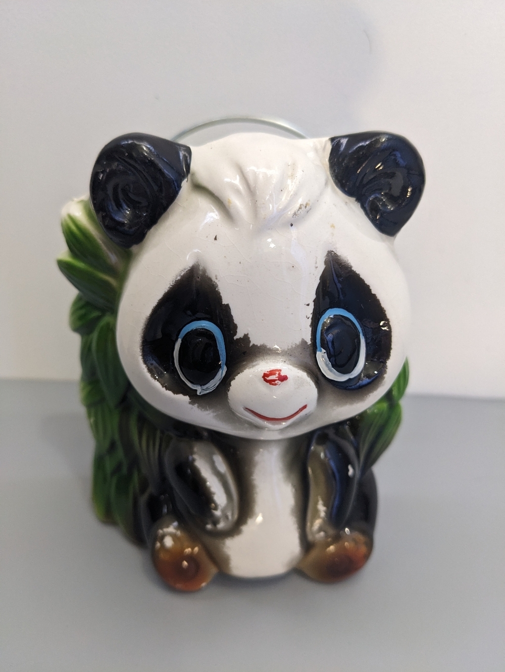 Vintage Japan Panda Ceramic Napkin Holder Cute Mid Century Anthropomorphic